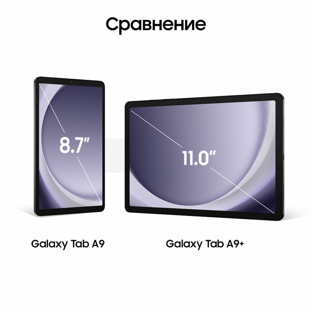 Планшет 11″ Samsung Galaxy Tab A9+ 5G 8Gb, 128Gb, серый (РСТ)— фото №2