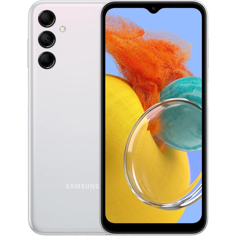 Смартфон Samsung Galaxy M14 64Gb, серебристый (РСТ)— фото №0