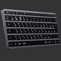 Клавиатура Satechi Slim X1 Bluetooth Backlit Keyboard, серый космос— фото №6