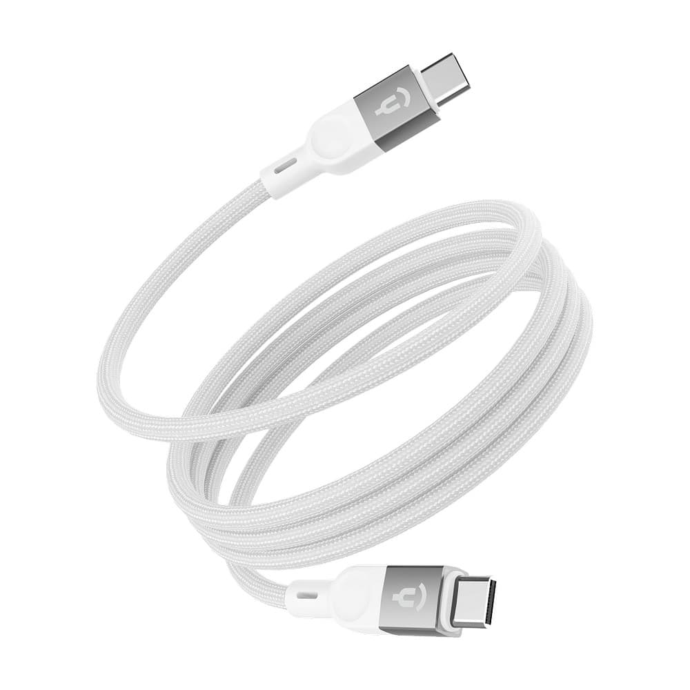 Кабель Asynora магнитный USB data cable USB-C / USB-C, 5A, 100Вт  1м, белый— фото №0